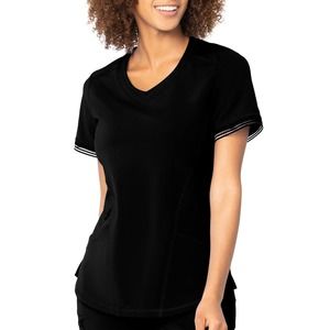 Urbane Impulse Scrubs Shirt Black Stretch Pockets Medical Size US Women's XSM